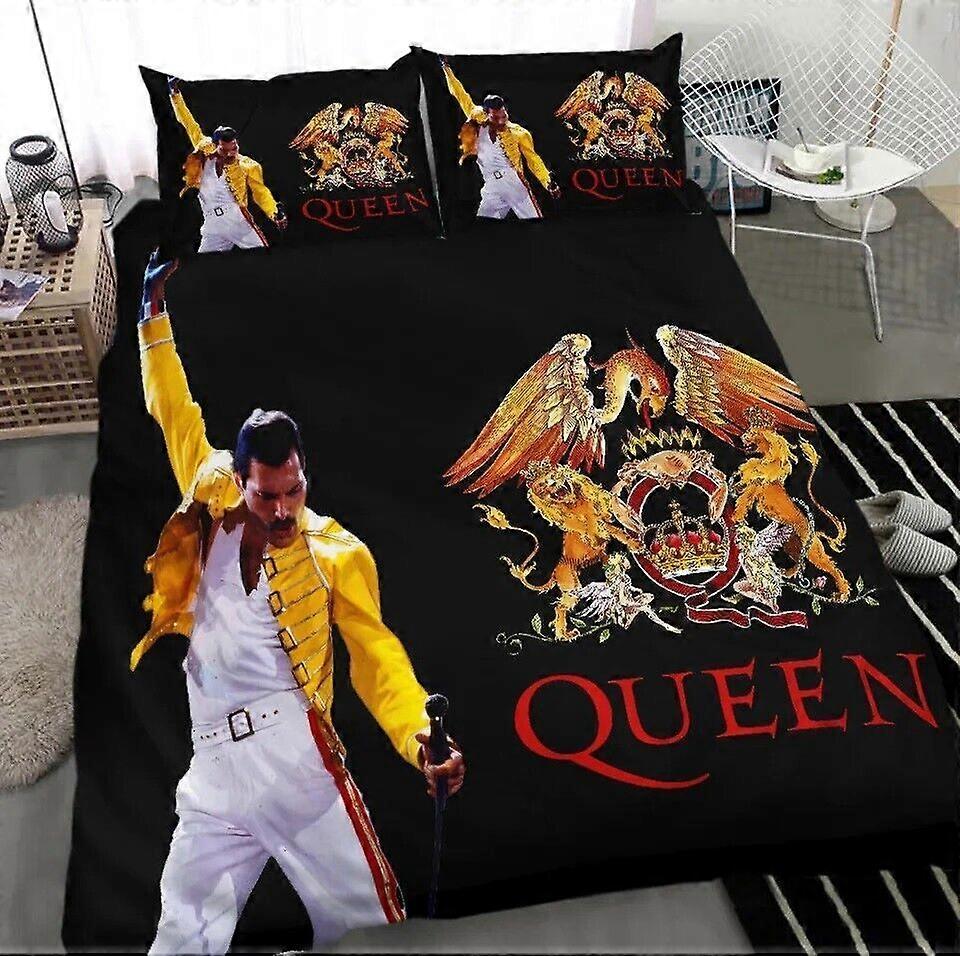 v872 Lakan Freddie Mercury-Sängkläder Gåva 3-delat sängkläder set (1 påslakan + 2 kudde shams) y872