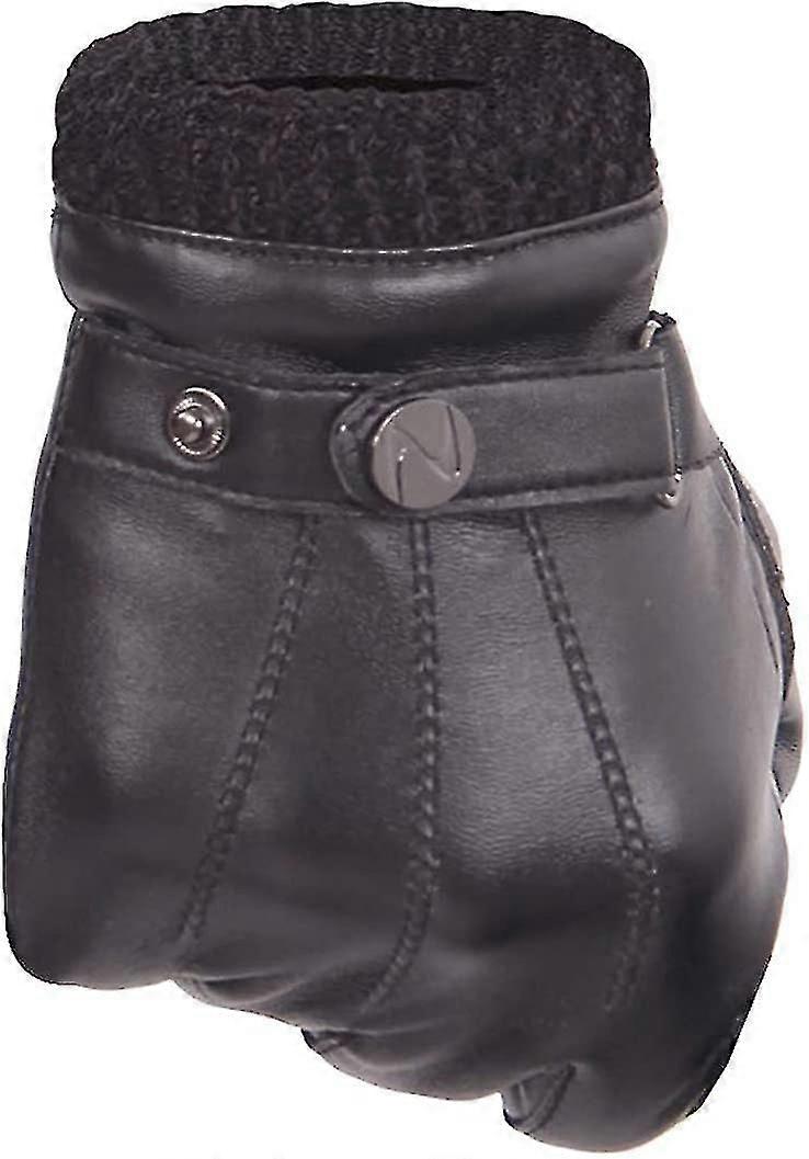 Men's Pu Leather Gloves Touchscreen Texting Winter Driving Gloves With Long