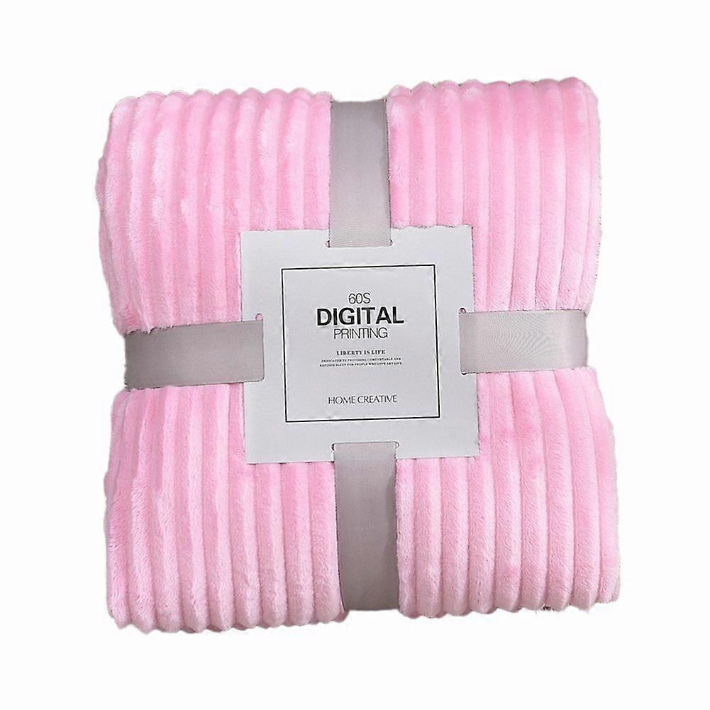 Flannel Fleece Throw Blanket for Sofa Soft Blanket Solid Color Bedspread Plush Cover for Bed Gift,B