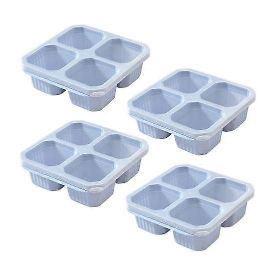 4Pcs Lunch Box for Kids Reusable Snack Containers with 4 Compartments Bento Box for School Work Travel