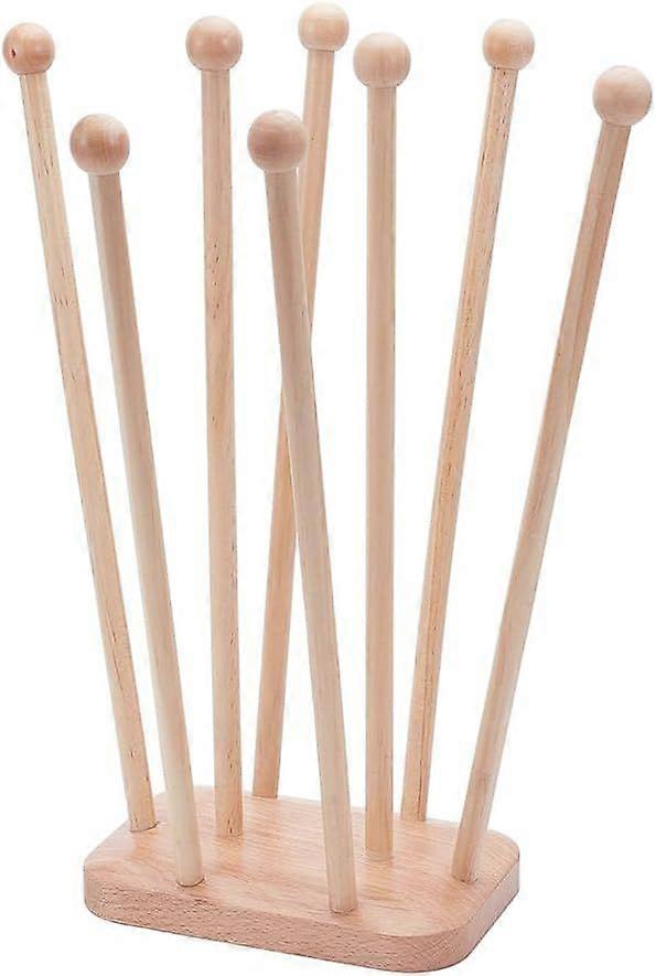 Plastic Bag Drying Rack Reusable Bag Cup Drainer Holder with 8 Sticks Beech Wood Drying Rack for Drying Food Storage Bags Drinking Cups Bottles Dishcl