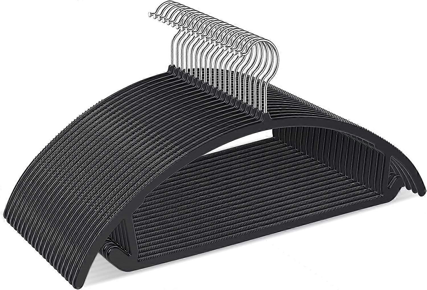 5-Pack Plastic Hangers, Non-Slip Space-Saving Hangers for Clothes