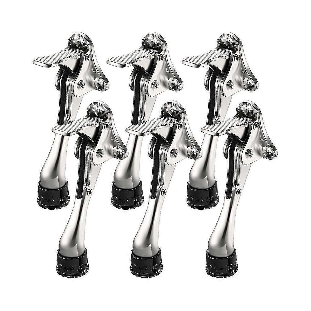 6 x Heavy Duty Door Stops suitable for Bottom with Adjustable Rubber Tips Spring Door Stop Door Stop Replace