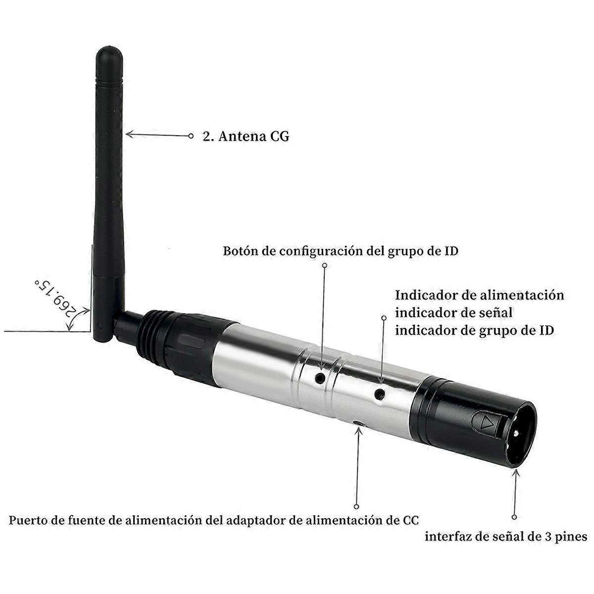 Wireless DMX512 Transmitter Receiver Stage Light Wireless 2.4G Rechargeable Battery Run 16 Hours Re
