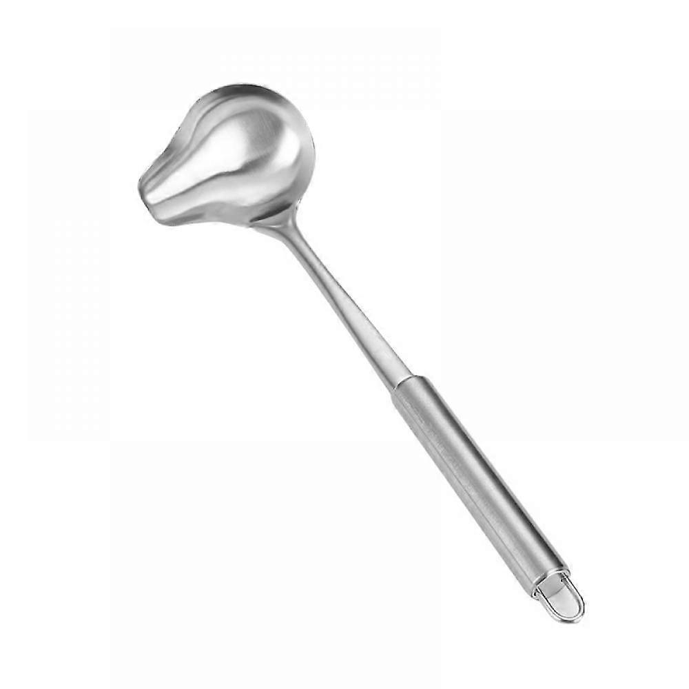 Creative Thickened 201 Stainless Steel Soup Spoon with Mouth Pouring Juice Shell Tip Oblique Soup Duck Billed Crooked Soup Colander