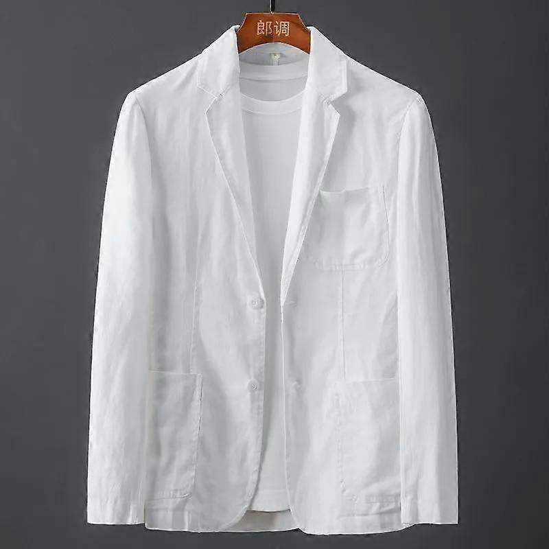 Solid Color Linen Suit Men's Spring and Summer Young and Middle-aged Slim Casual Business Thin Breathable Single Suit Comfortable Jacket