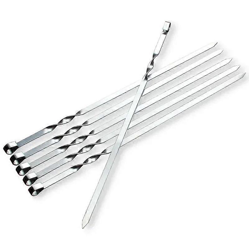 6-Piece Stainless Steel BBQ Skewer Set, Ideal for Outdoor Picnics and Barbecues, Convenient for Grilling Various Ingredients