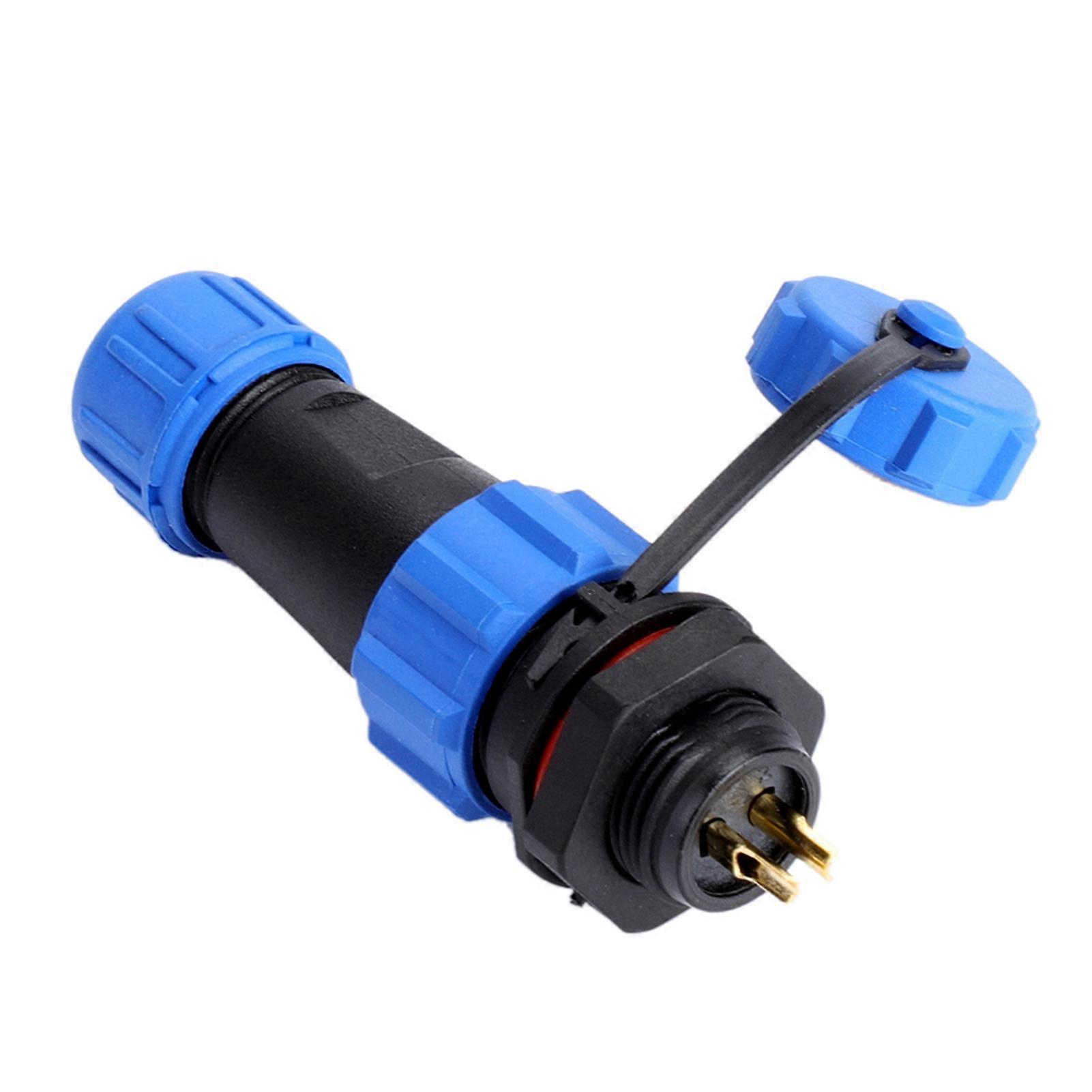 IP68 SP13 2-Pin Waterproof Plastic Plug Connector, Durable 2-Pin Socket for Secure Outdoor Electrical Connections