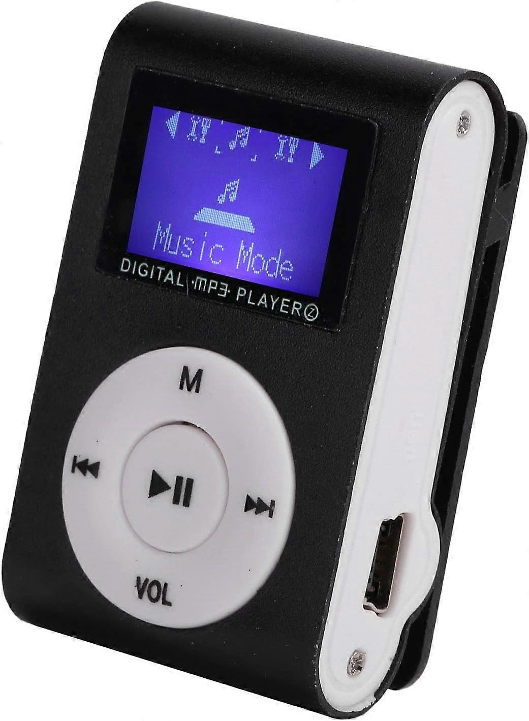 MP3 Player for Walking, Mini Portable LCD Screen MP3 Music Player with Back Clip with MP3 Support Memory Card, Support up to 32GB, with Mini Screen(Bl