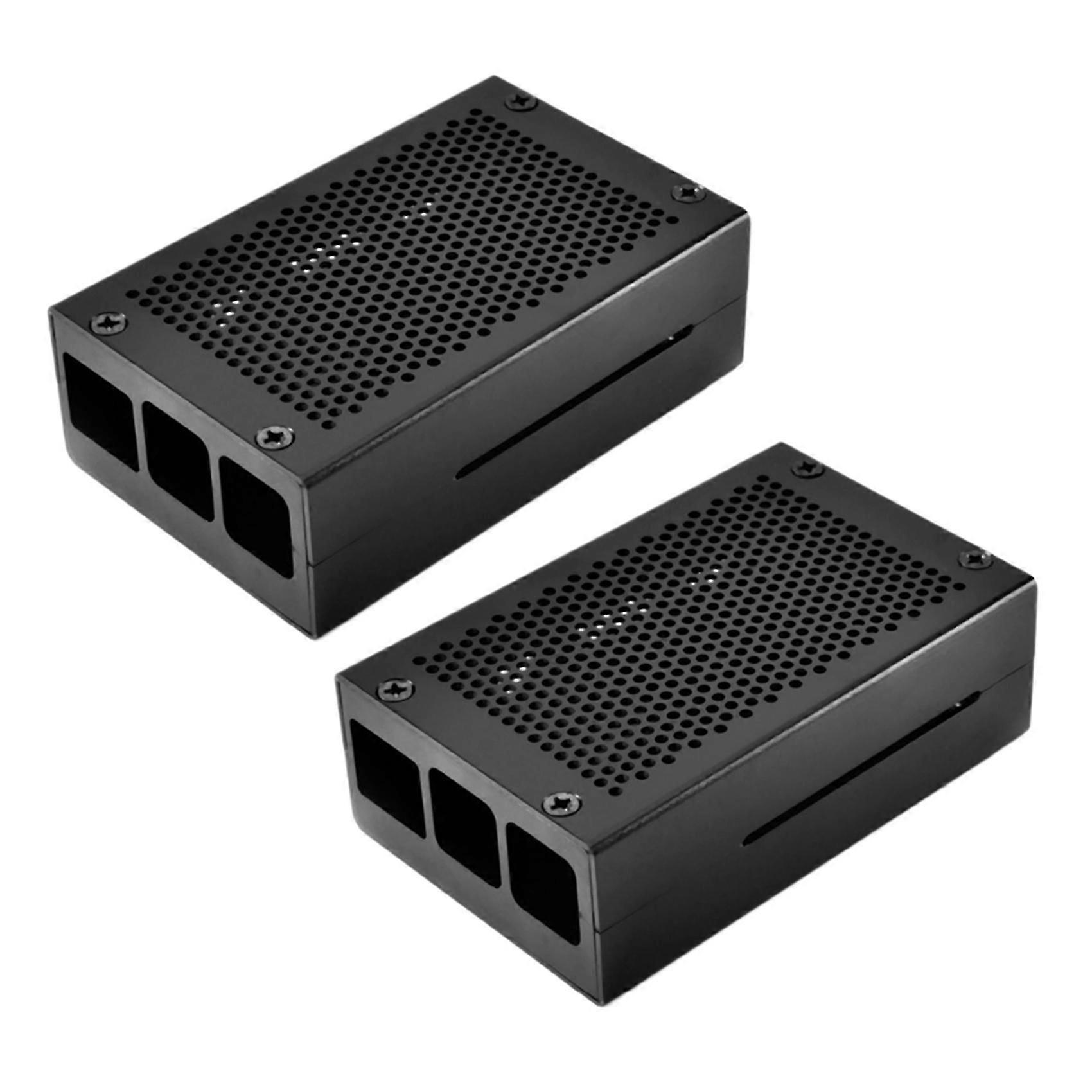 2X Raspberry Pi 3 Modell B + Fall Aluminium Fall Fall Kompatibel mit Raspberry Pi 3 Modell B Auch (Schwarz