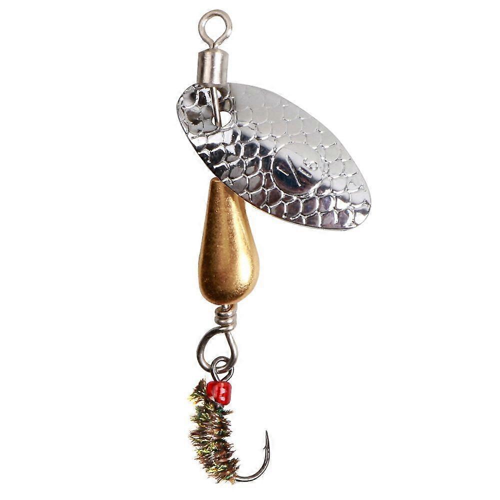 Rotating Spinner Spoon Fishing Lure With Metal Sequins Artificial 5.5cm/2.7g Single Hook For Bass Trout Perch Fishing In Ocean River Lake