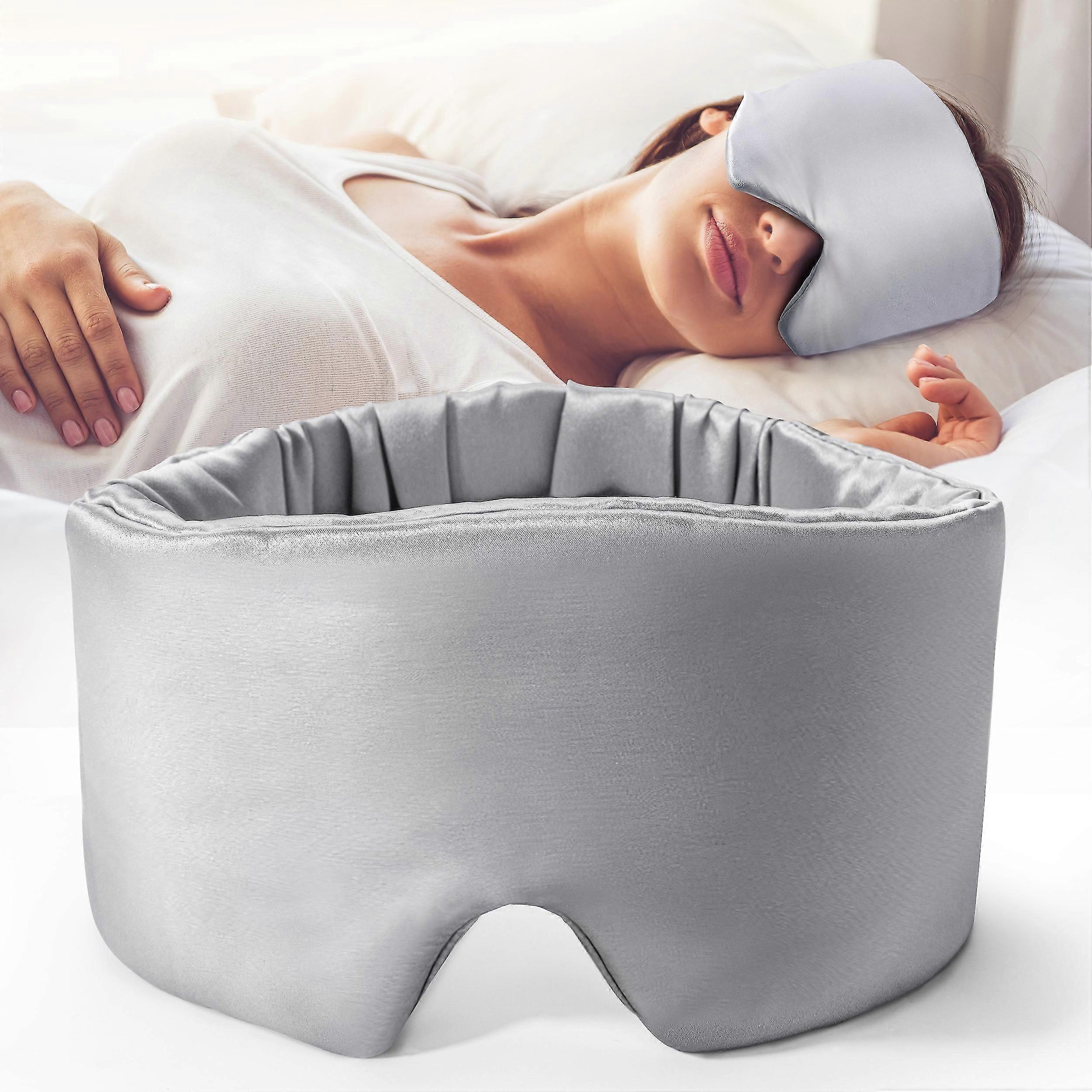 Freshme Mulberry Silk Sleep Mask 100% Pure Silk Comfortable Blocks Light Eye Masks Blindfold With Adjustable Elastic Strap, No Eye Pressure Soft Eye S