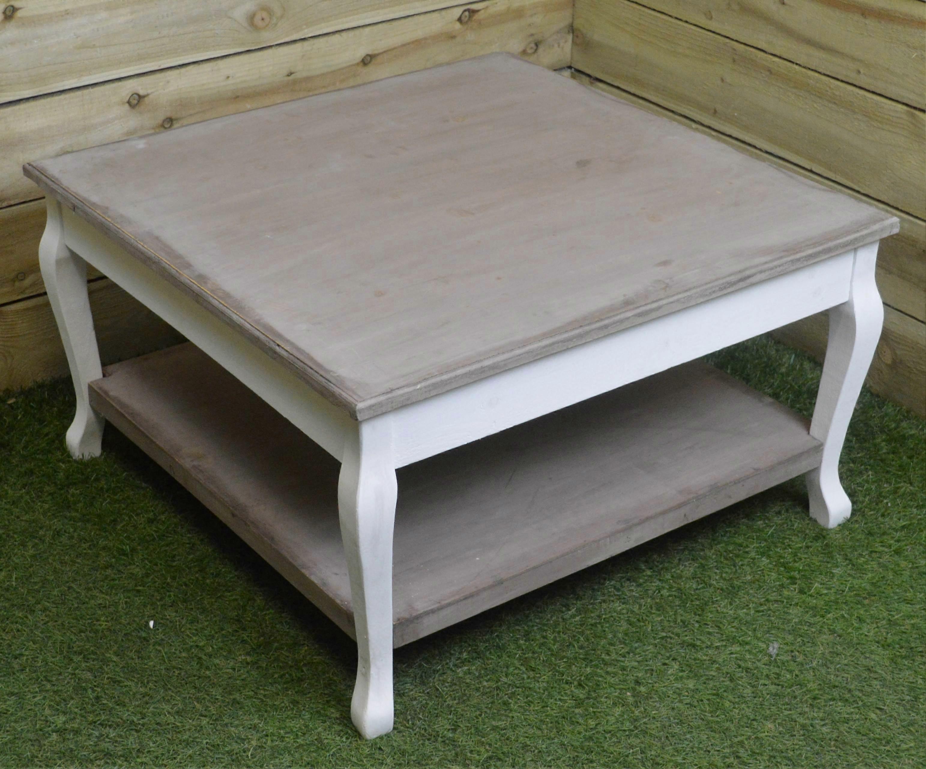 Low Sitting Rustic Table For Home Decorative Decoration Table White & White Wash