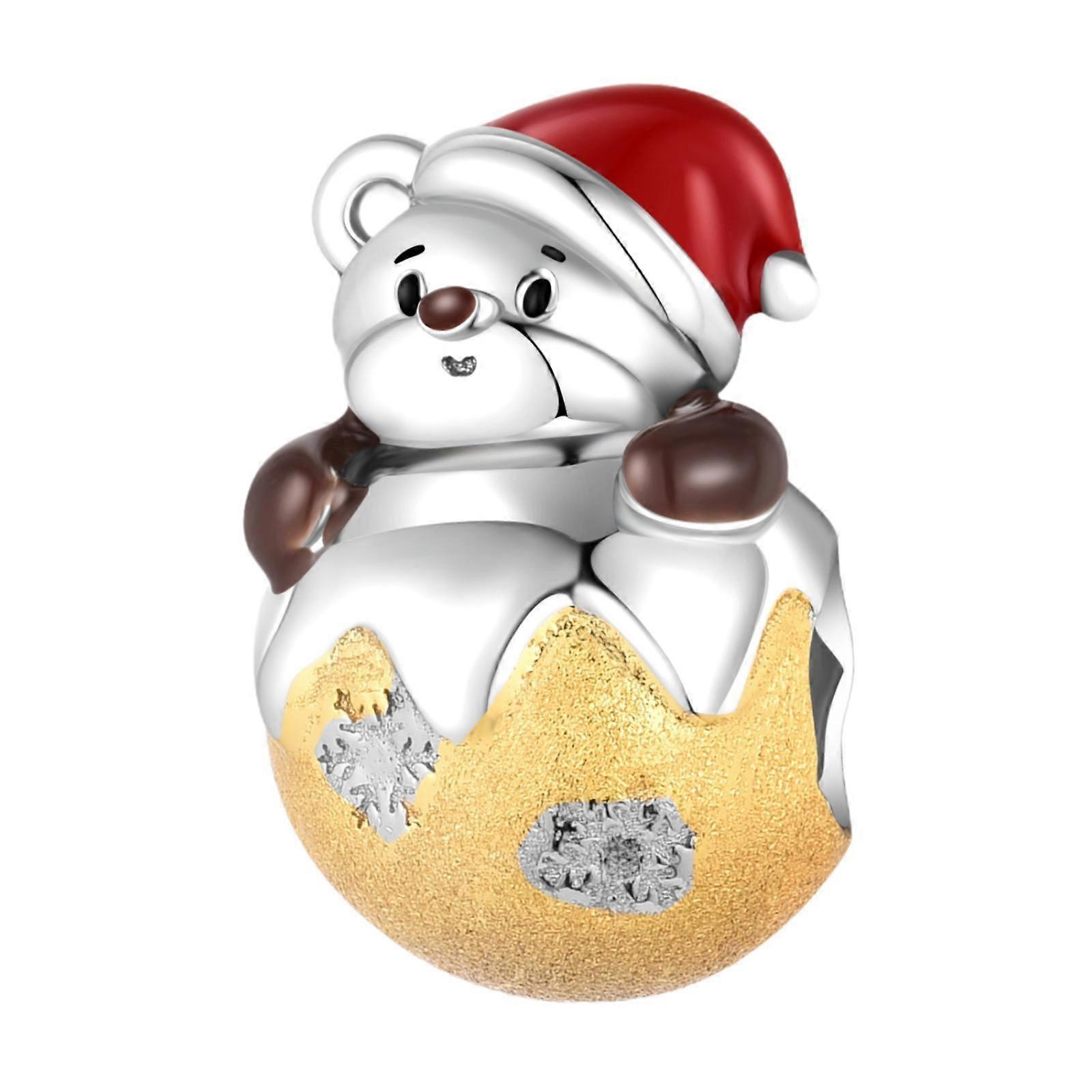 קסם חג המולד עבור צמיד שרשרת קסם חור גדול לנשים חרוז מתכת