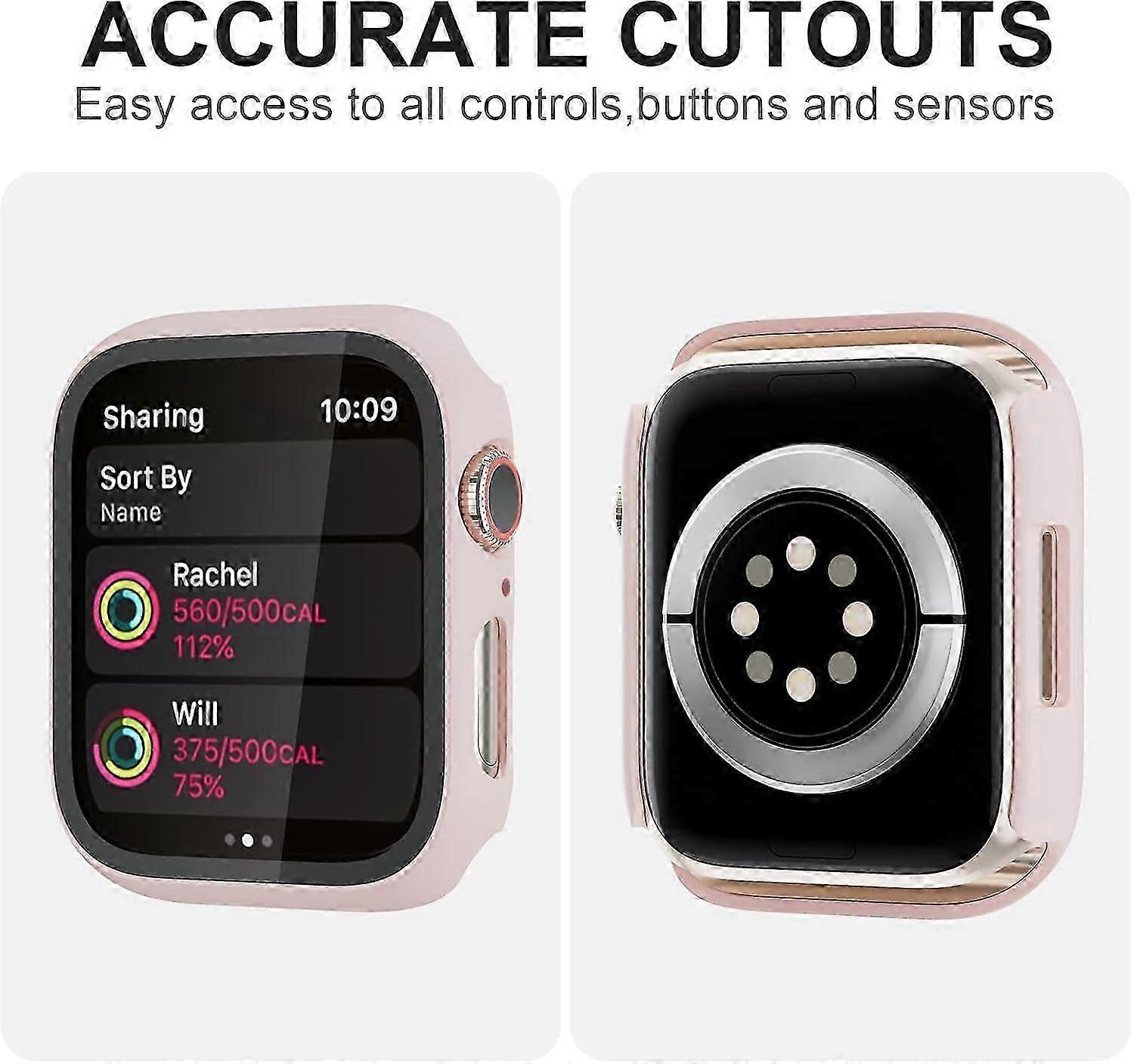 6 Pack Case for Apple Watch 40mm SE/Series 6/5/4 with Built-in Tempered Glass