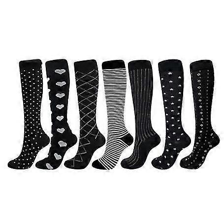 7 Pack Copper Unisex Compression Socks Circulation-best Support For Medical