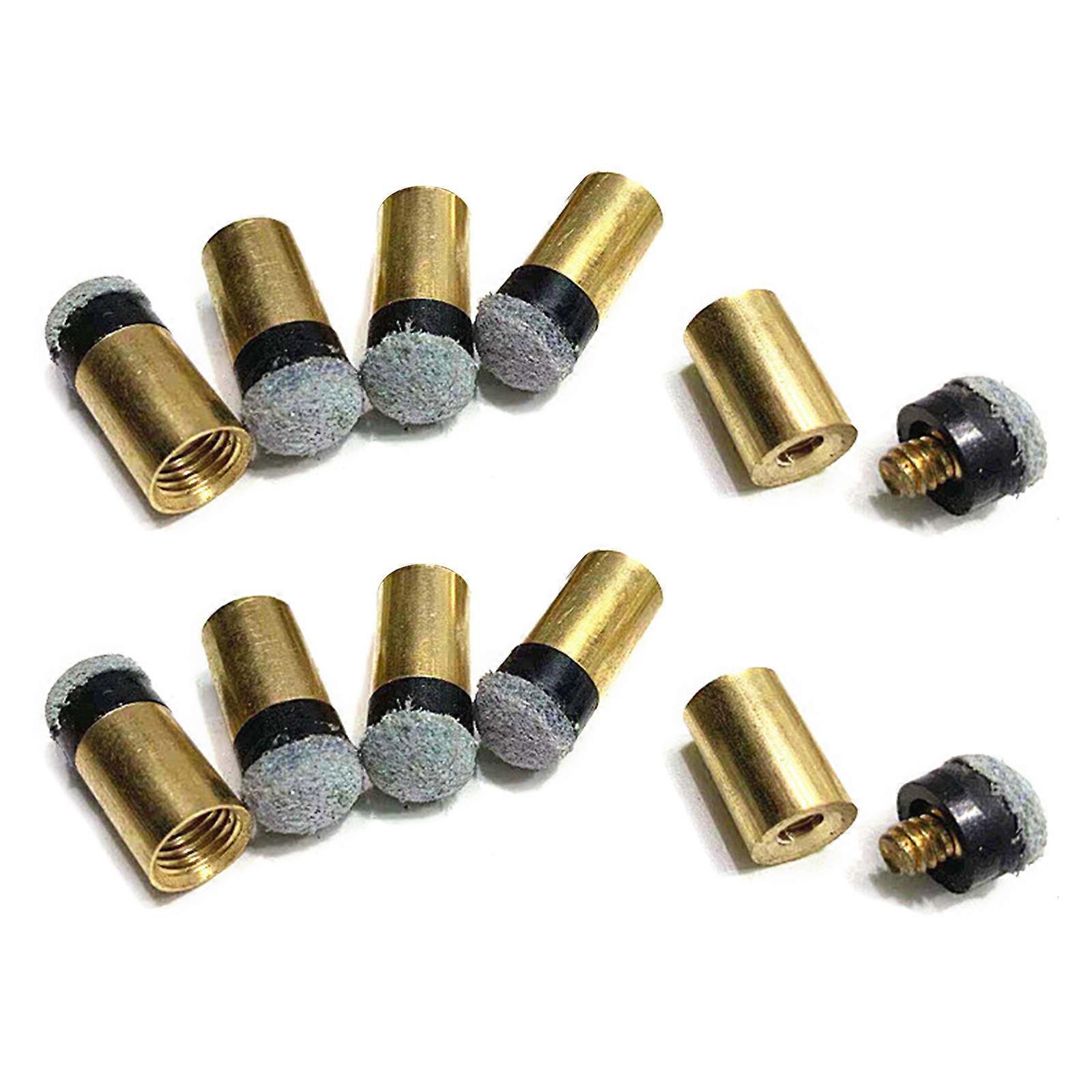 10Pcs Queue Spitze mit Queue Stick Ferrulen Billard Queue Pool Spitze Ersatz Kupfer PU Leder Pool Queue Spitze 11MM