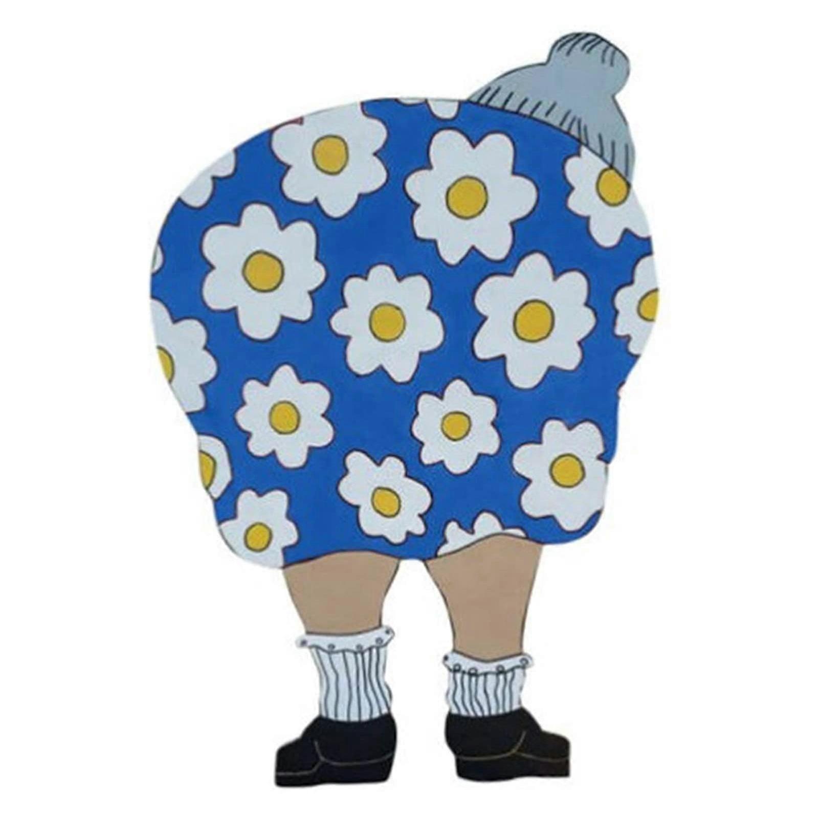 سيدة عجوز تنحني لأسفل علامة PVC لحديقة فناء الحديقة أو أي ديكور مساحة خارجية