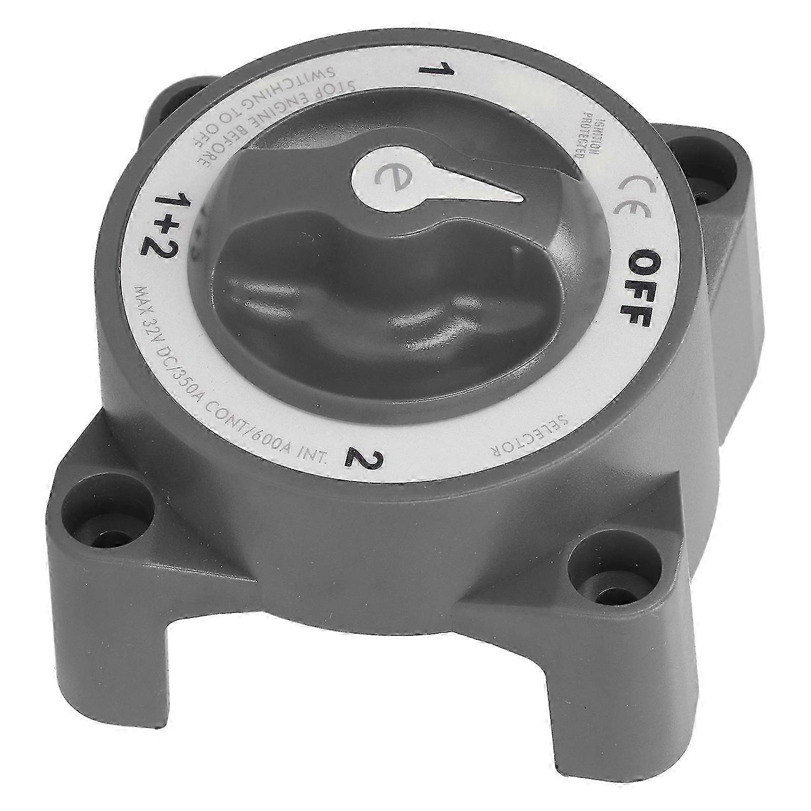 Battery Switch 4 Position 3/8in-16 Terminal IP66 Waterproof for Motorhomes 32V 350ABlack