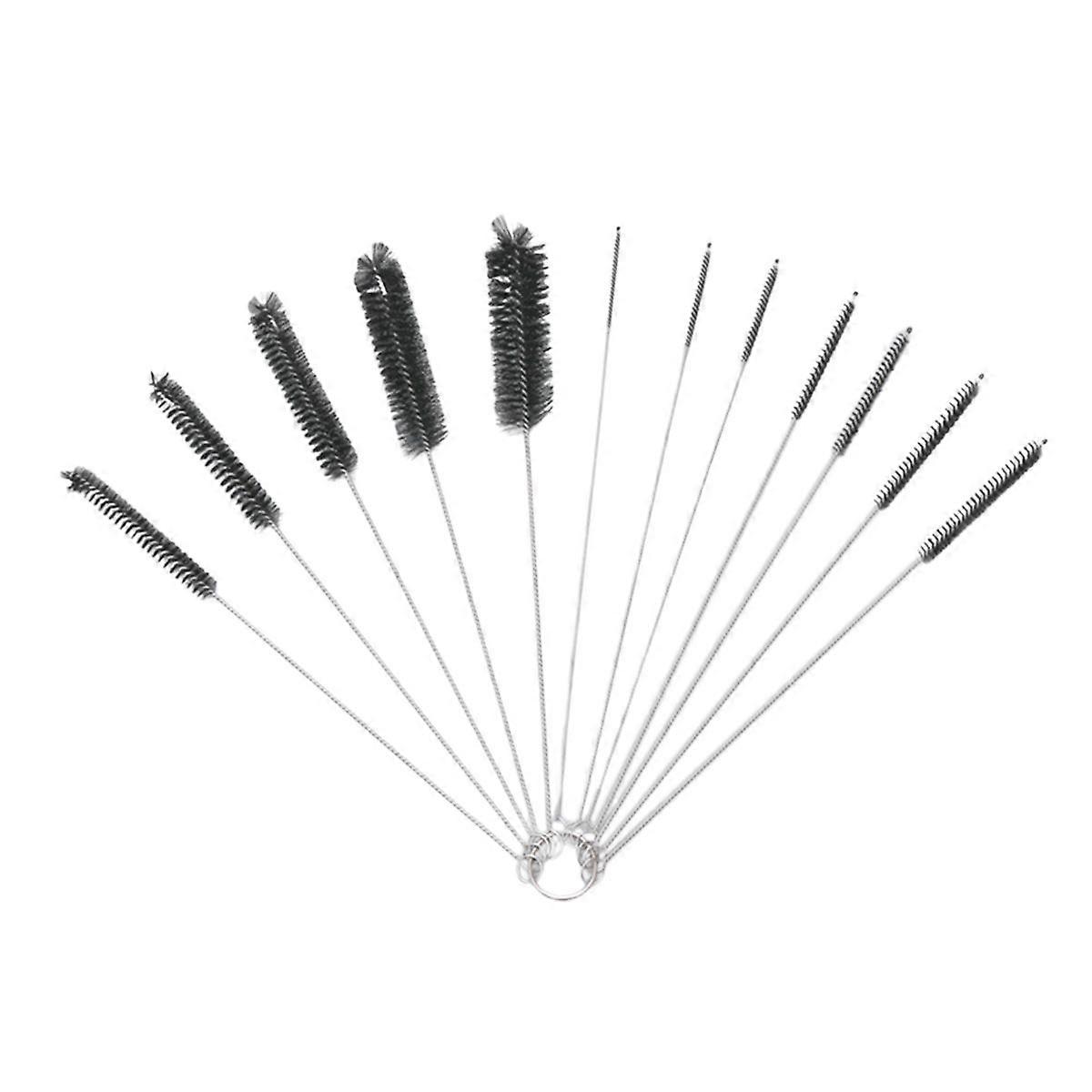 Nylon straw brush - black - 12 pieces