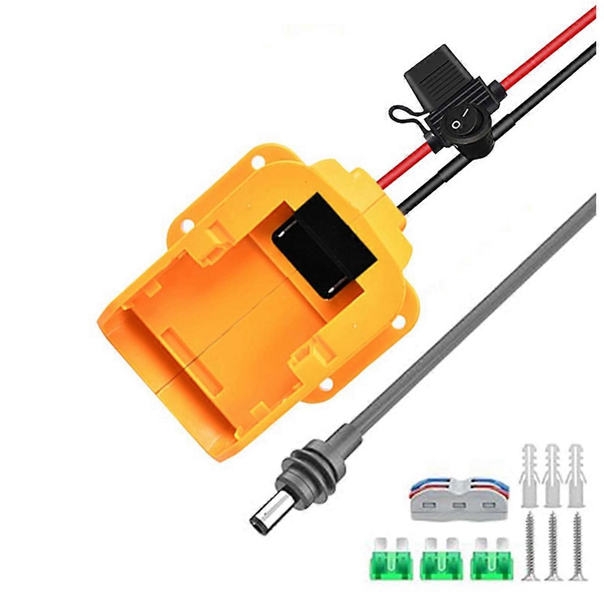 For Mini Battery Adapter for 20V Battery Mini DC Power Cable for with 3 Fuses