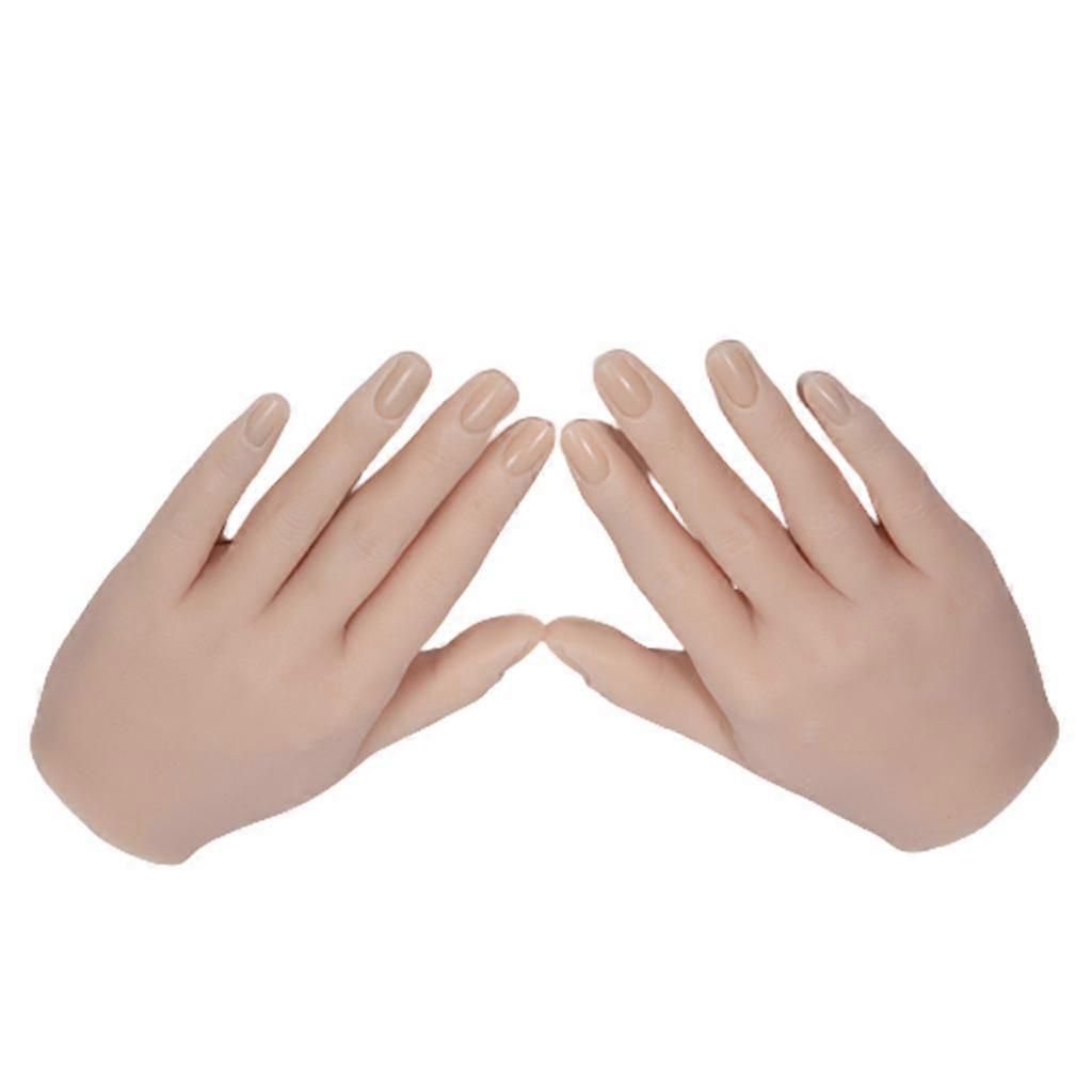 Practice Hand for Acrylic Nails - Flexible Soft Silicone Hand Trainer, Reusable