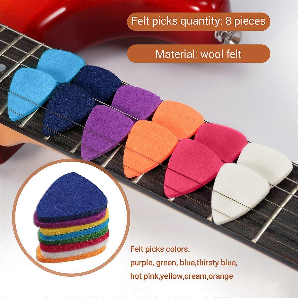 Palhetas de feltro para ukulele e violão, 8 peças