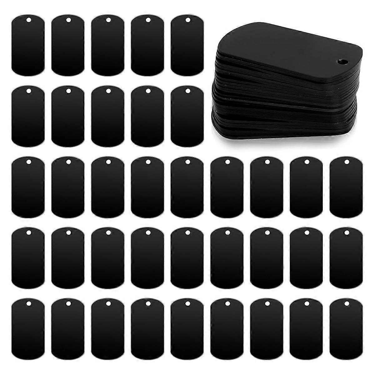 50 Pack Metal Stamping Blanks Black Metal Tags for Stamping