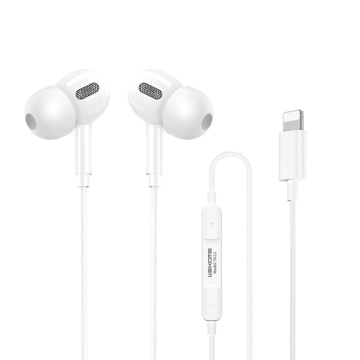 WK YA11 8 Pin Interface Wired Earphone,Length: 1.2m (White)
