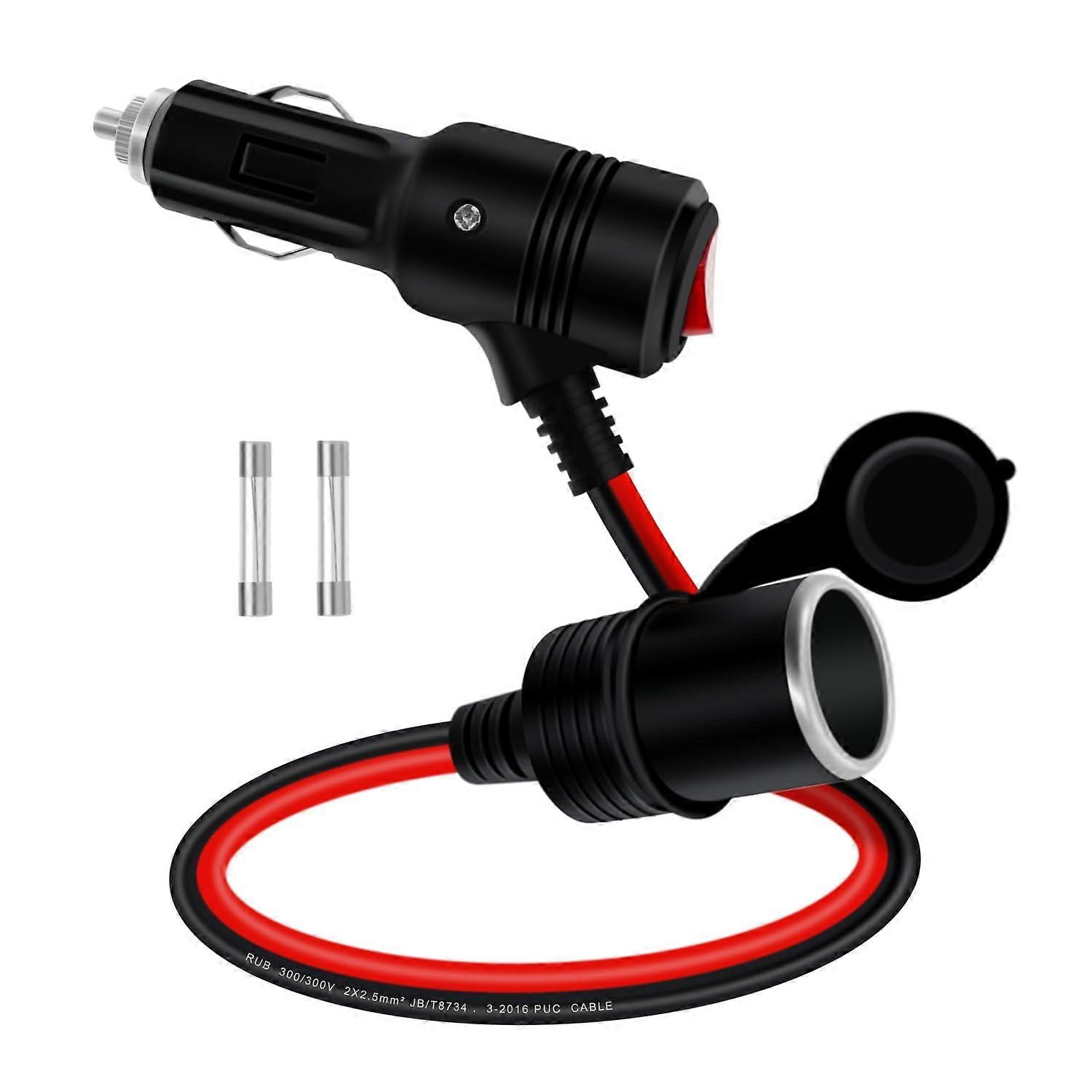 1.6FT Cigarette Lighter Extension Cord for Car Power Devices - Heavy-Duty Connector, Universal Compatibility, Durable Design