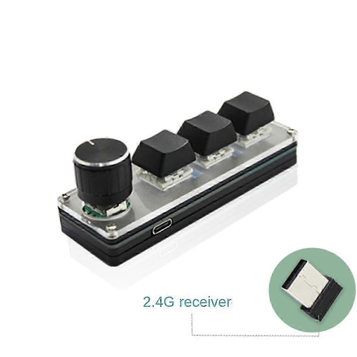 3 Keys Wireless Customizable Keyboard 2.4G USB 2 Modes Multi-Functional Portable Hot-Swappable Keys Edition