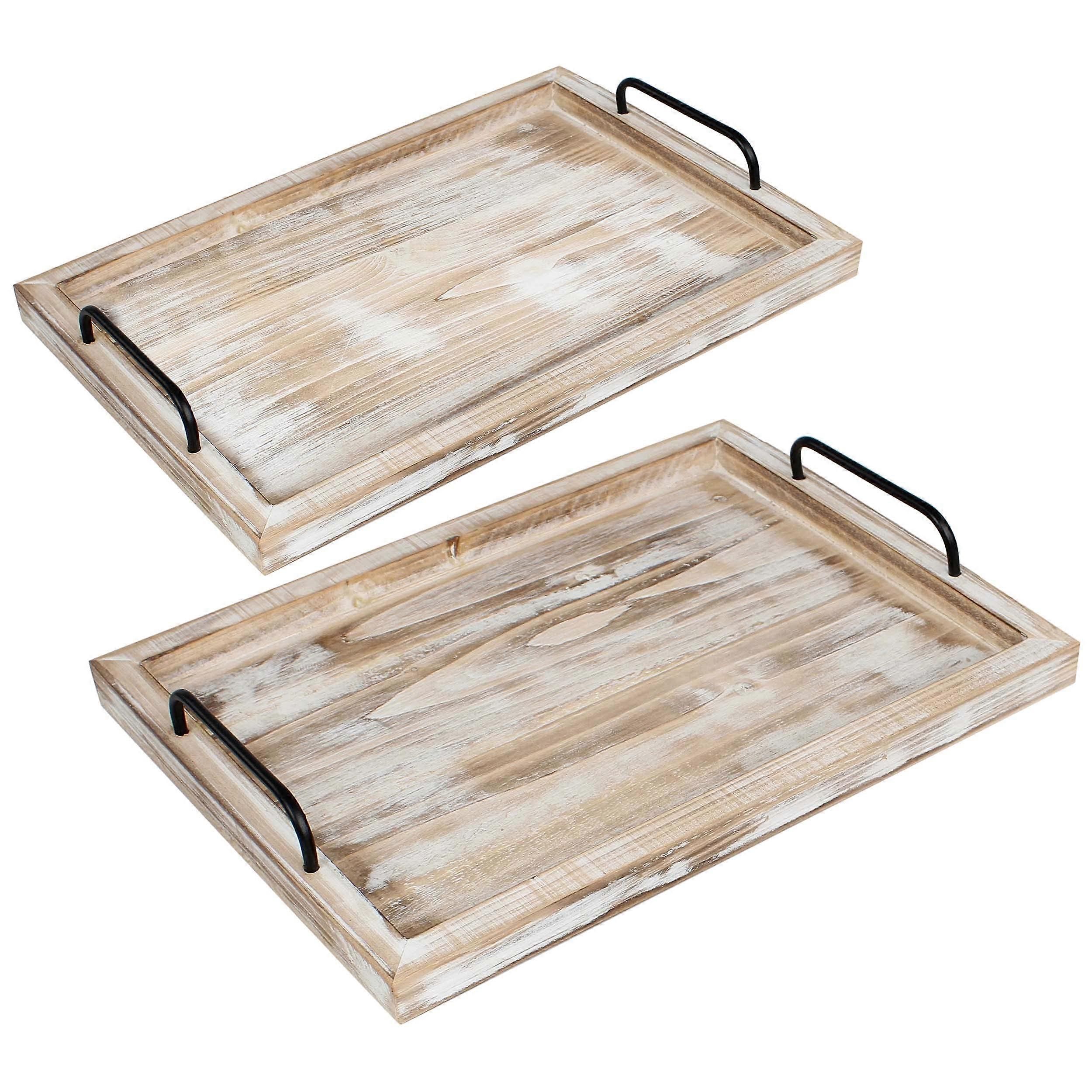 2 Pack Decorative Serving Trays Set for Serving