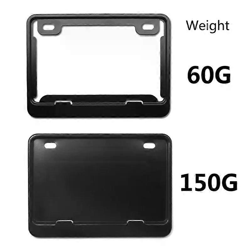 Cadre Plaque D'immatriculation Moto Aluminium - Universel 2 Trous, Avant/arrière - Noir Carbone, Antidérapant