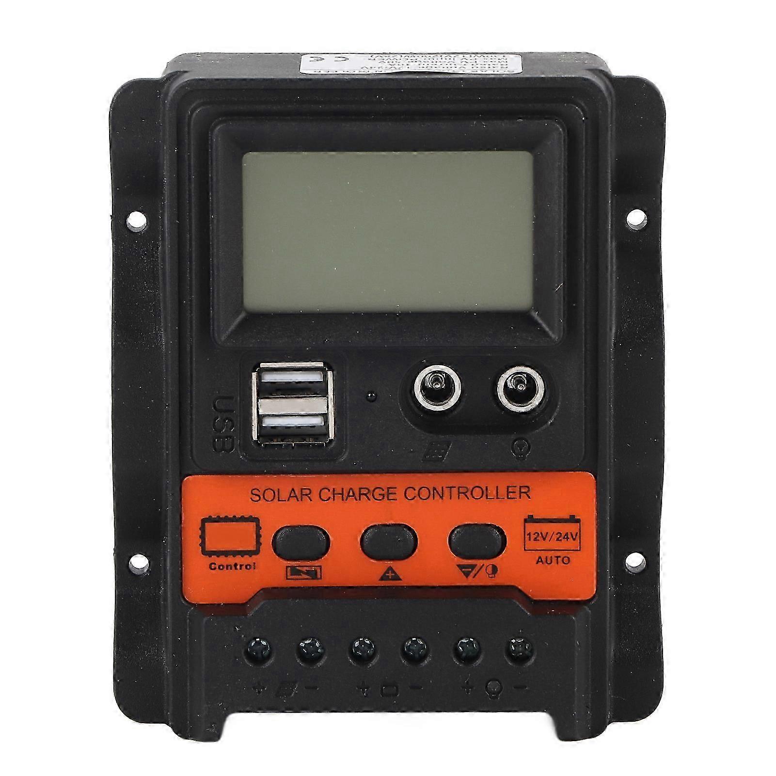 Solar Charge Controller LCD Display 2 USB Output PWM Panel Charging Regulator 12V 24V10A 130W 260W
