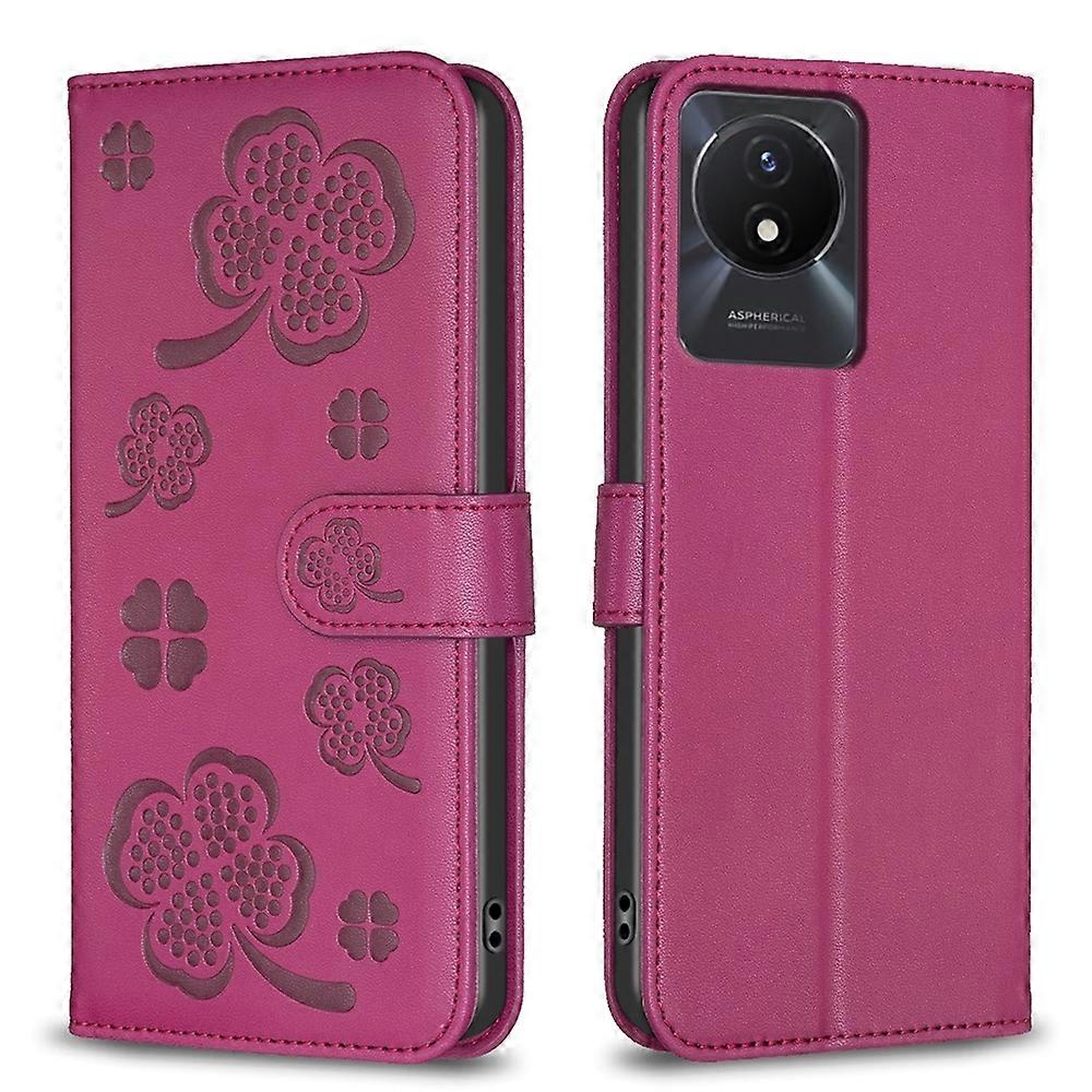Four-leaf Embossed Leather Phone Case
