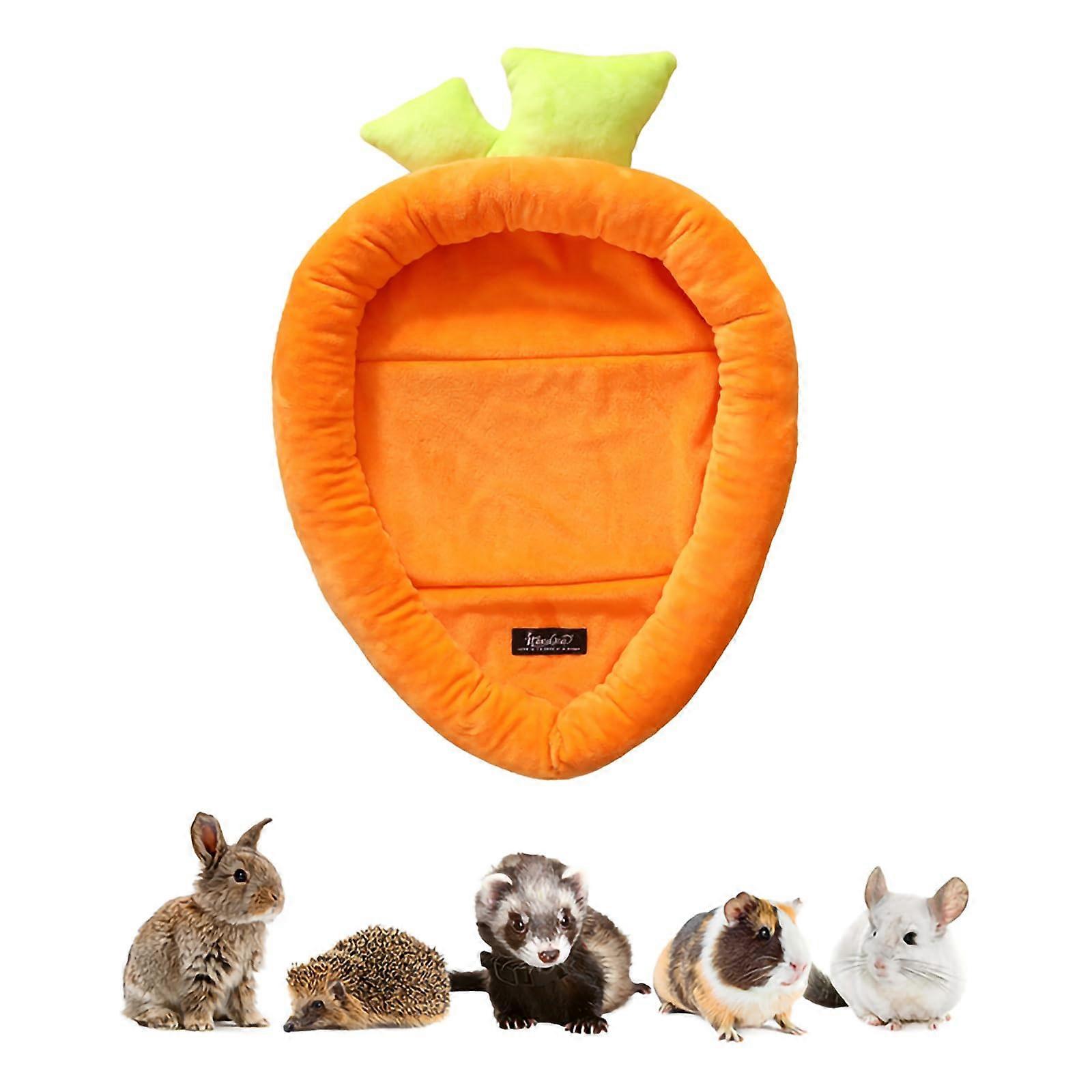 Bunny Bed Bunny Bed Carrot Shape Soft Machine Washable Soft Sponge Pad for Guinea Pigs, Totoro, Squirrels, Hedgehog and Other Small Animals (Large)