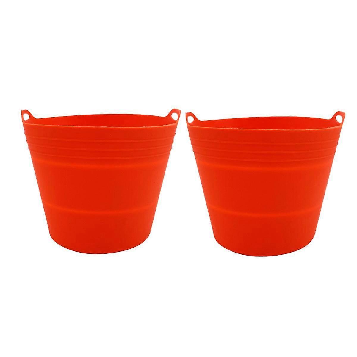 2Pcs Reuasble Silicone Grease Bucket Liners Compatible for / / ' / Grill Orange