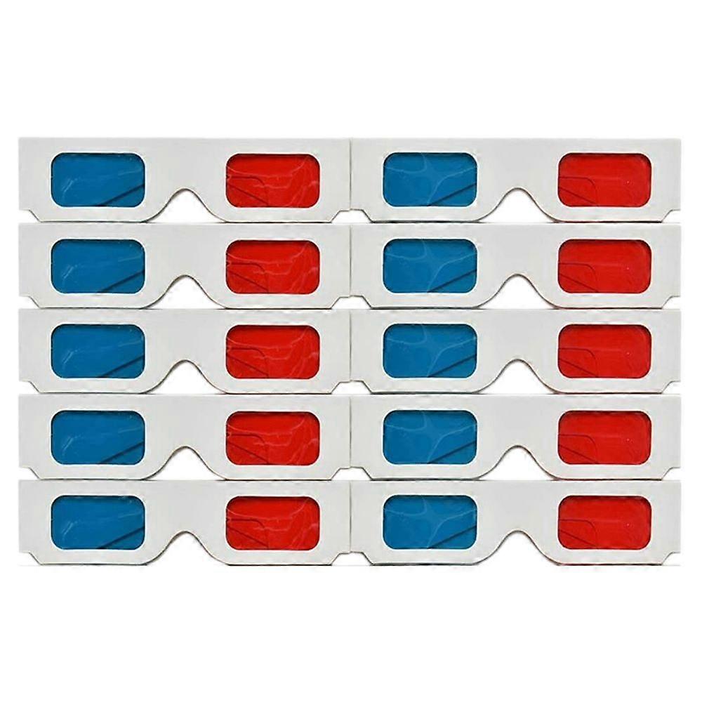 3D Glasses, 10 Pairs Red and Blue Paper Stereo Lenses for Set Anaglyph Paper 3D Glasses