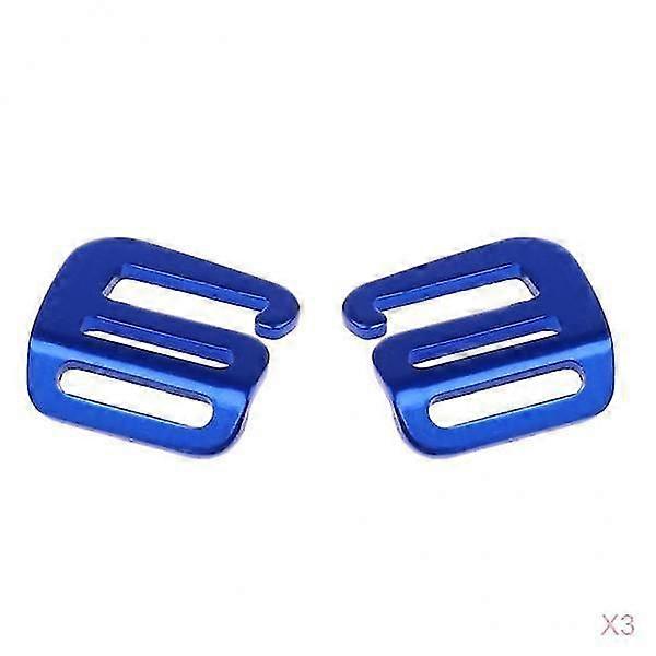 3 Pairs 1''/25mm G Hook Tactical Webbing Buckle For Backpack Strap Blue