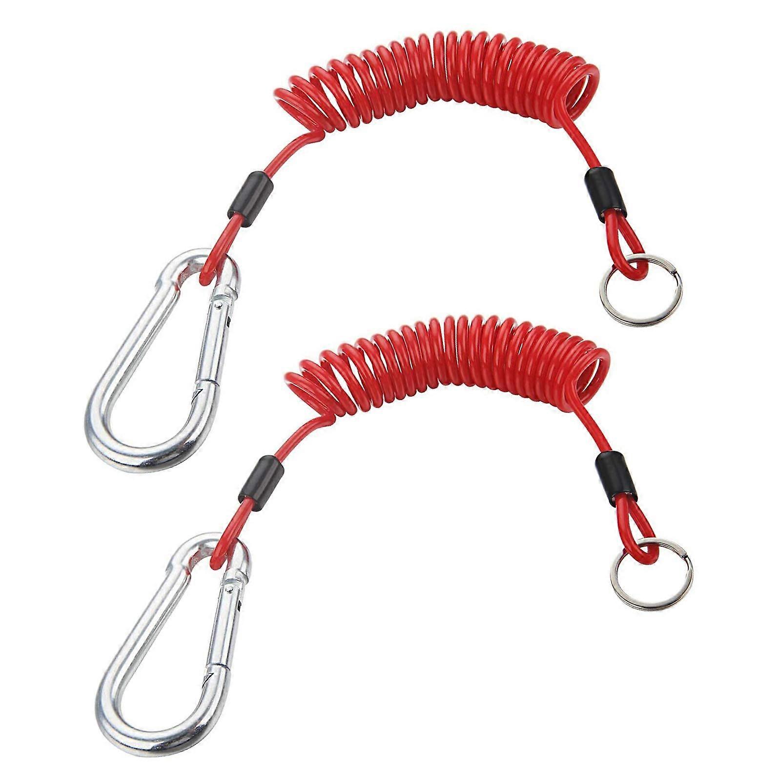 Breakaway Trailer Cable Two Pack Stainless Steel Spring Coiled Wire For RV Trailers Brake Cable