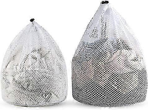 Mesh Laundry Bags: 2-Piece Set, Large, Drawstring Closure