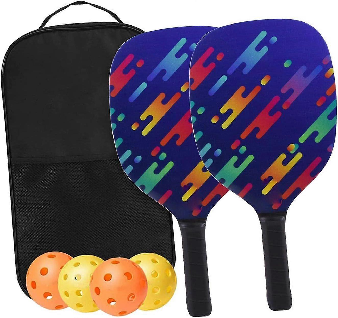 Zestaw drewna Pickleball Set z piłkami Comfort Grip Prezent urodzinowy, rakiety Pickleball do użytku w pomieszczeniach na zewnątrz, mężczyźni kobiety dzieci