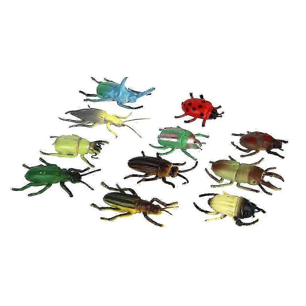 12pcs Multi-color plastic Animal Small figure Toy Bug Beetle ladybug