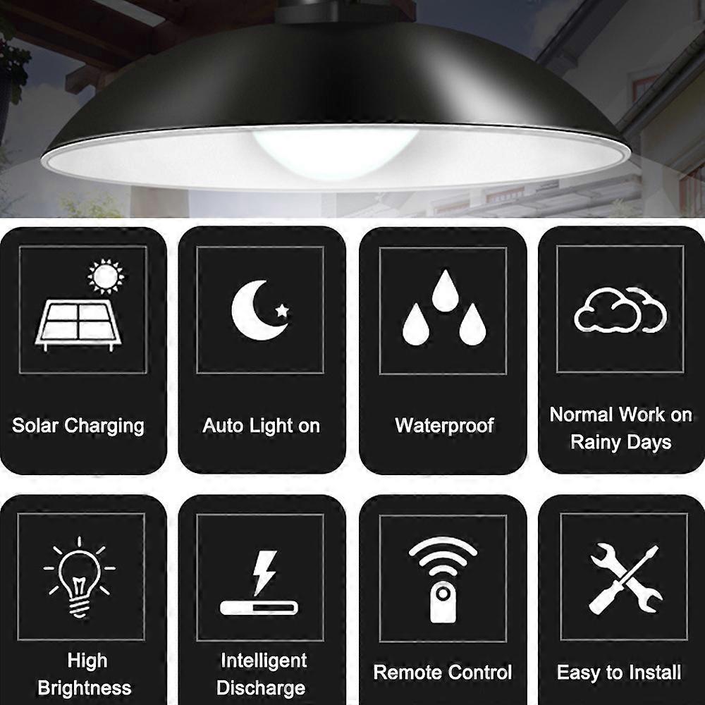 Solar Pendant Lights LED Chandelier Waterproof with 3-Level Brightness Remote Controller for Indoor & Outdoor Patio Courtyard Balcony