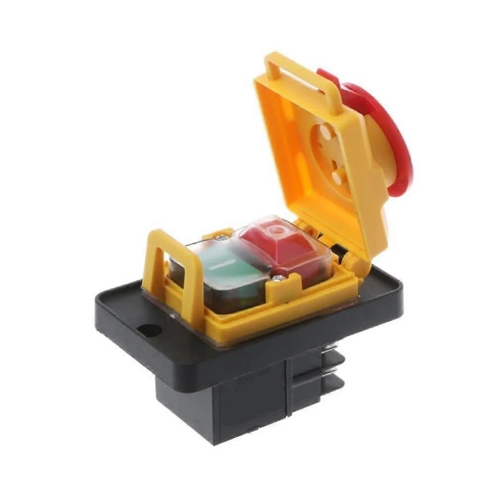 KJD12 250V 4-Pin Start Stop No-Volt-Release Push Button Switch For Woodshop And Metalwork Machines