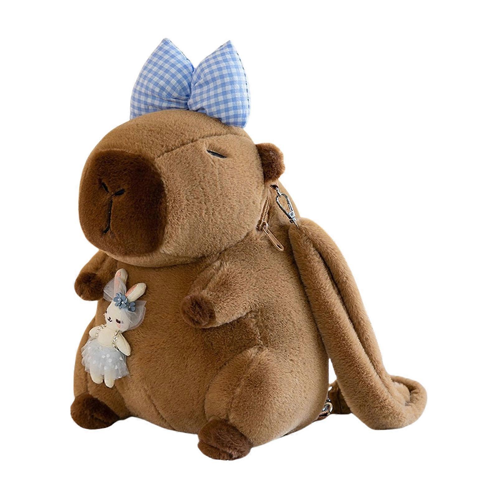 Capybara Plush School Backpack Soft And Comfortable Shoulder Bag Suitable For Teens And Adults For Any Occasion