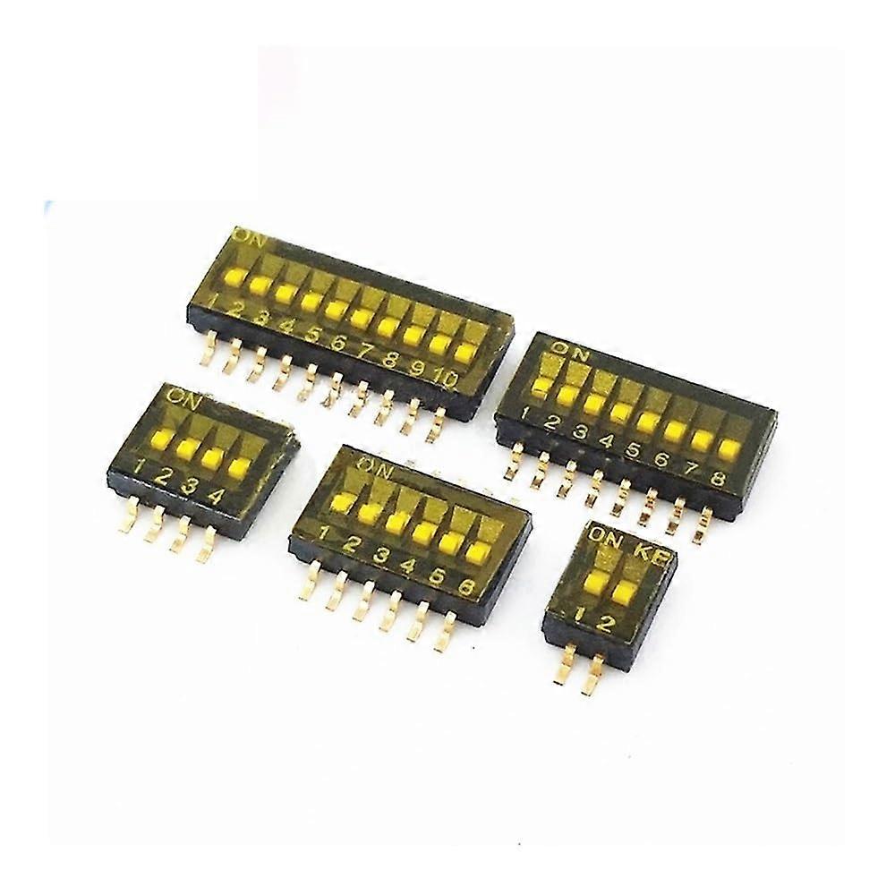 Slide Type SMT Dip Switch 5-Pcs, 1.27 Mm Pitch, 2-Row, 4-Pin 2-Position, 8-Pin 4-Position, 16-Pin 8-Position (3-Pin)
