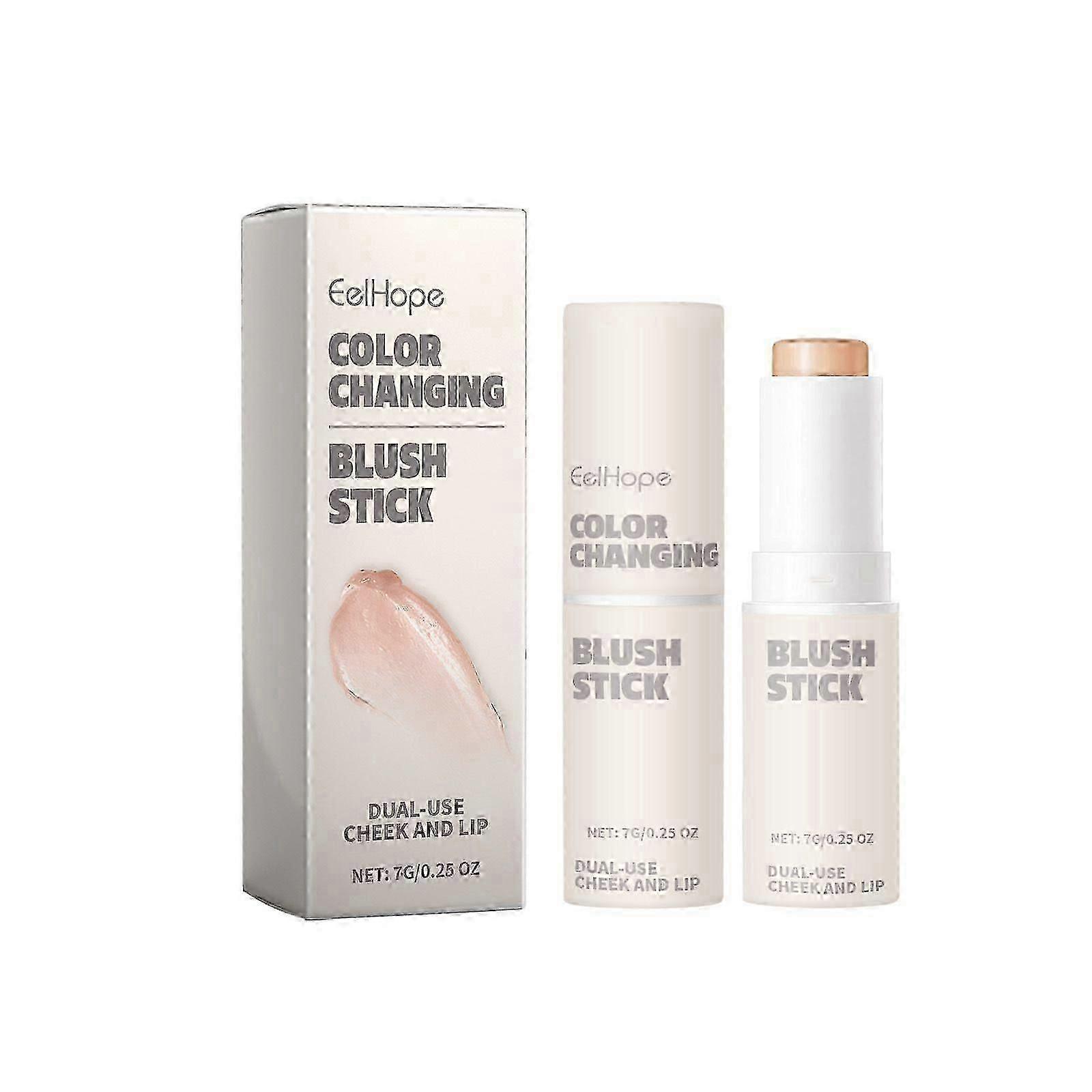 Eelhope Color-Changing Blush Stick Natural Light Long-Lasting Nude Makeup Easy To Color Easy To Apply Multi-Purpose Blush Stick