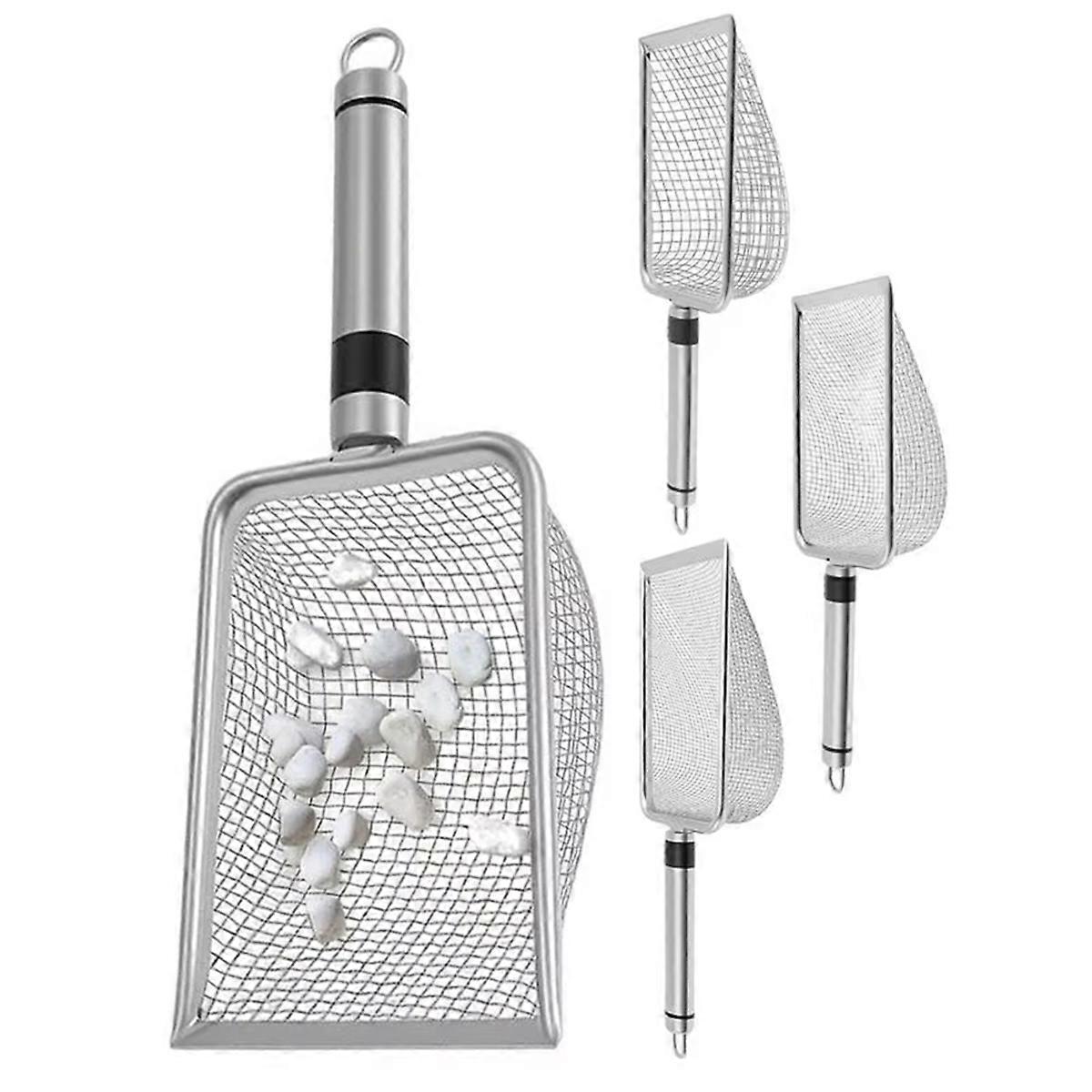 4PCS Soil Sifter for Gardening,Compost Sifter with Handle (3.8mm Mesh)-Portable Garden Sieve for So