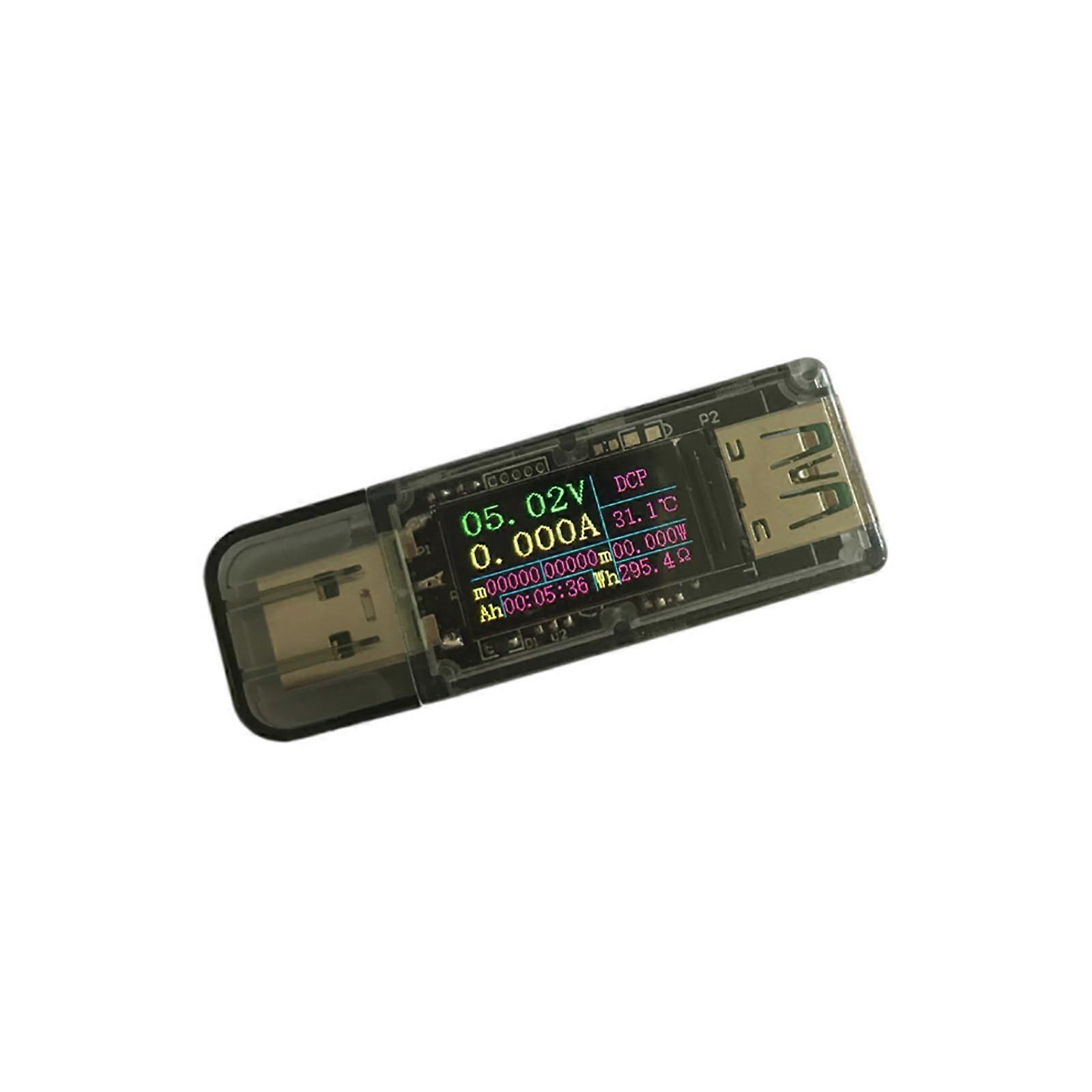 USB Current Measurement, USB Current Voltage Capacity Tester Colourful Screen Display FCP AFC DCP Current Voltage Detector Meter Support Quick Charger